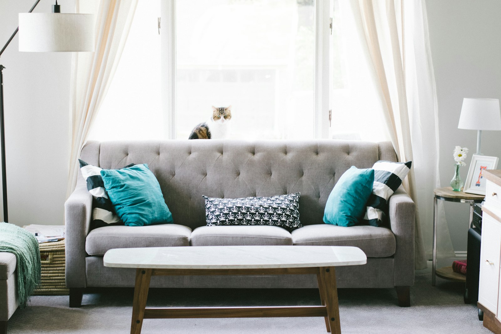 Minimal bedroom furniture vignette