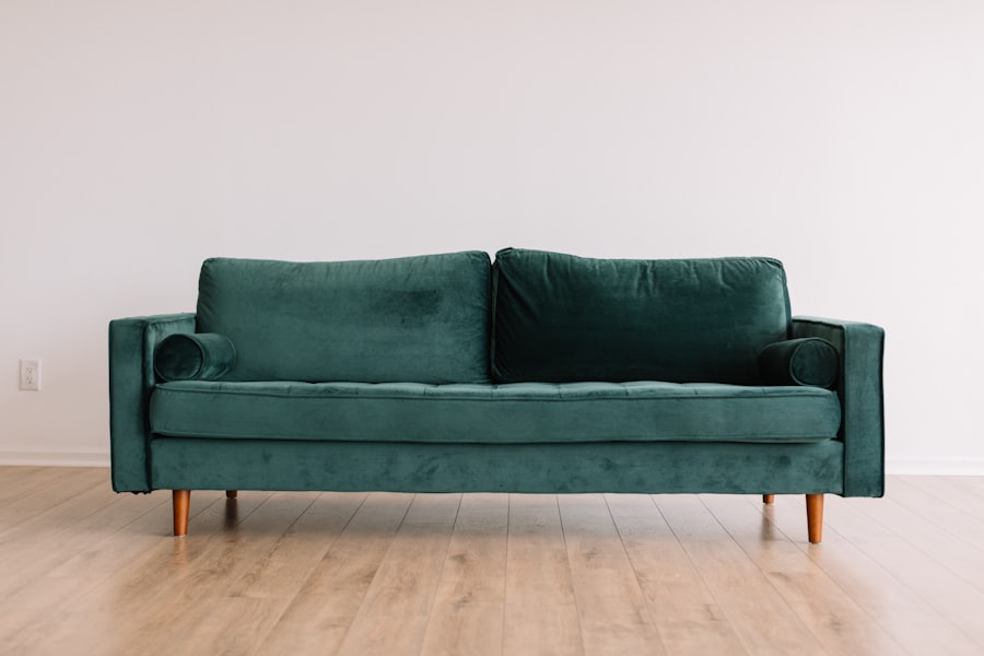 Modern sofa in neutral fabric