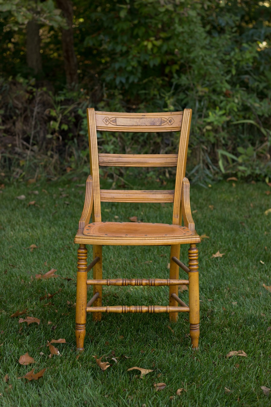 Dining chairs around a table